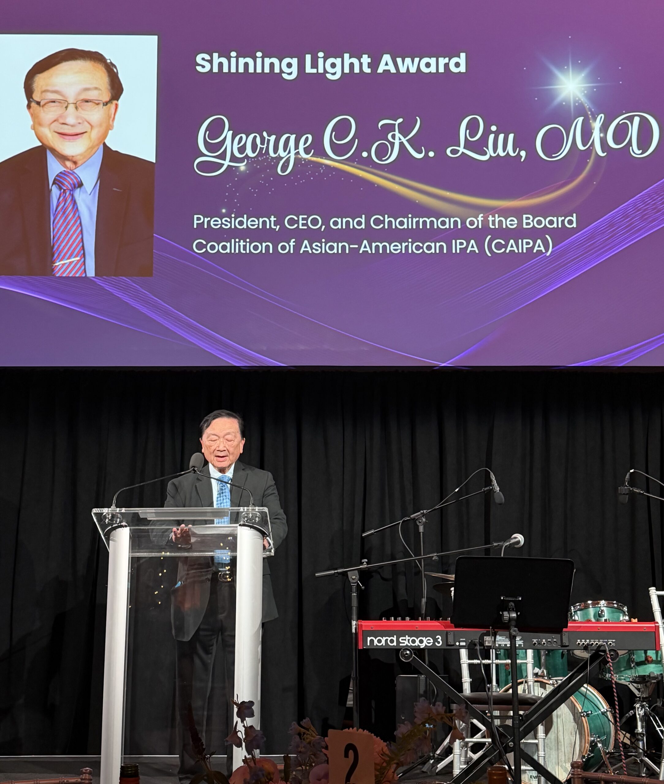 Dr. George Liu being Honored at CenterLight “Be the Light” Gala